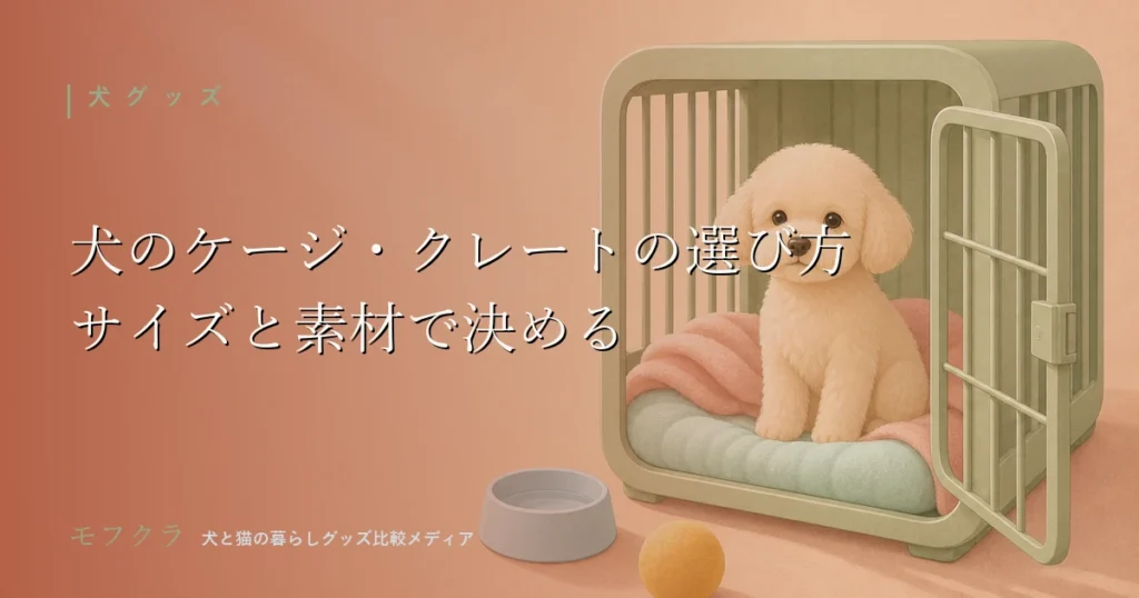 犬用クレート・ケージの選び方を解説する記事のアイキャッチ画像