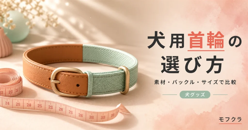 犬用首輪の選び方を素材・バックル・サイズで比較する記事のアイキャッチ画像