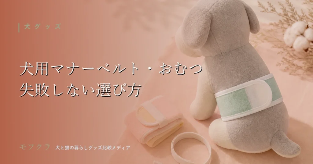 犬用マナーベルトとペット用おむつの選び方を解説する記事のアイキャッチ画像