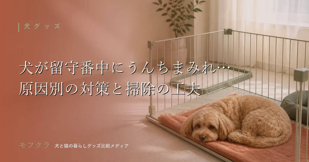 犬の留守番中のうんちまみれ対策と掃除をラクにする工夫のアイキャッチ画像