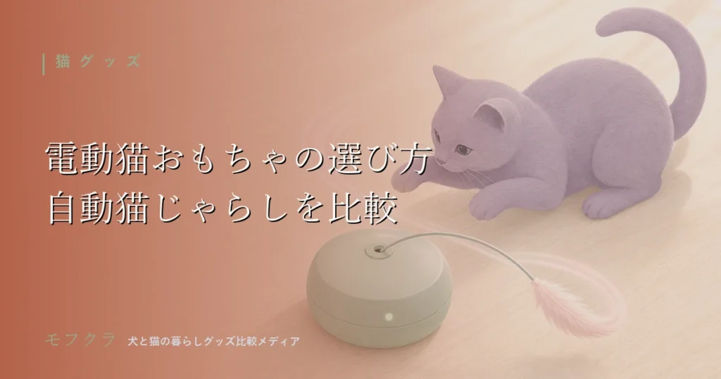 電動猫おもちゃ・自動猫じゃらしの選び方をまとめた猫グッズのアイキャッチ画像