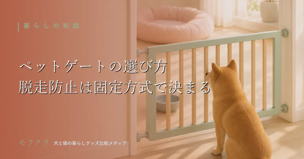 犬猫の脱走防止用ペットゲートの選び方を解説するアイキャッチ画像