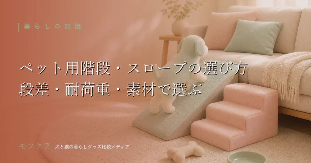 ペット用階段・スロープの選び方を解説する記事のアイキャッチ画像